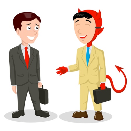 Cartoon illustration of the devil wearing a maskのイラスト素材