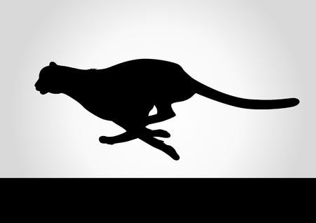 Silhouette illustration of a cheetahのイラスト素材