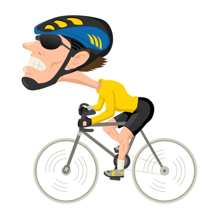 Caricature illustration of a bicycle athleteのイラスト素材