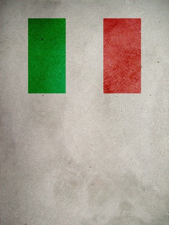 Italian flag painted on the wallの写真素材