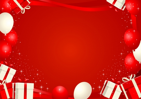 Frame made from balloons and gift boxesのイラスト素材
