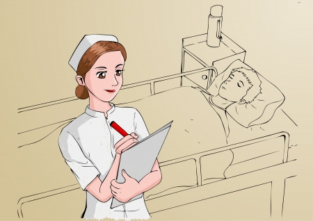 Illustration of woman as a professional, nurseのイラスト素材