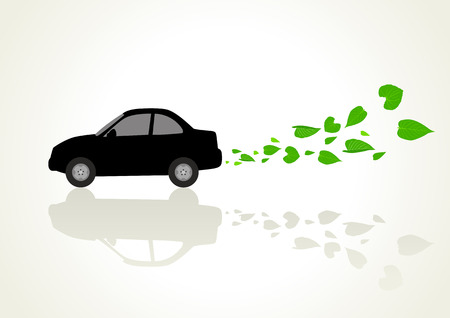 Conceptual illustration of a low or zero emission vehicleのイラスト素材