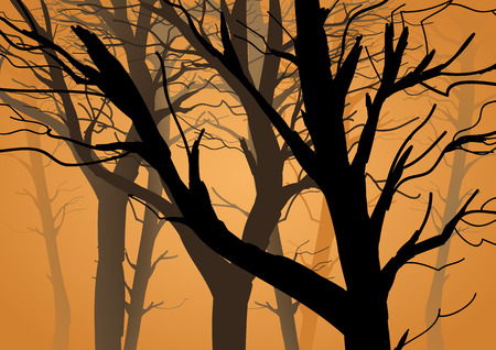 Silhouette illustration of branches without leavesのイラスト素材