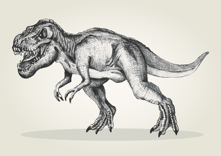 Sketch illustration of a tyrannosaurus rexのイラスト素材