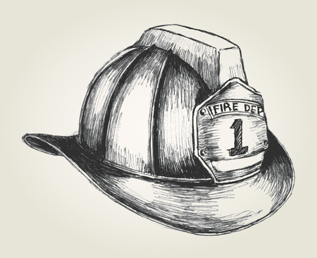 Sketch illustration of a firefighter helmetのイラスト素材
