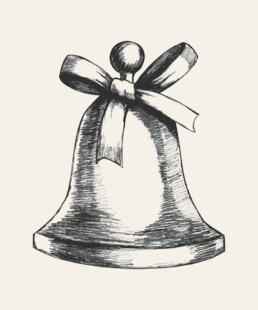Christmas bell in sketch style illustrationのイラスト素材