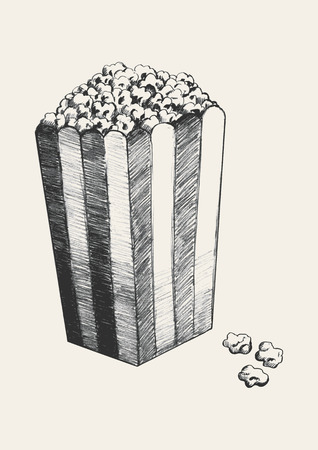 Sketch illustration of popcornのイラスト素材