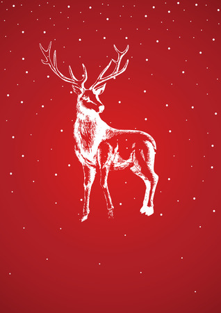 Sketch illustration of reindeer for Christmas themeのイラスト素材