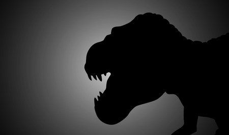 Silhouette illustration of a tyrannosaurus rexのイラスト素材