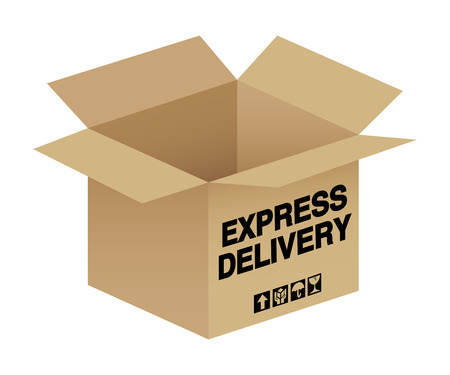 An open box with express delivery textのイラスト素材
