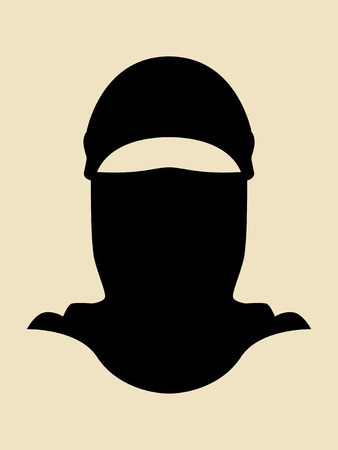 Symbol of a man wearing a full cover maskのイラスト素材