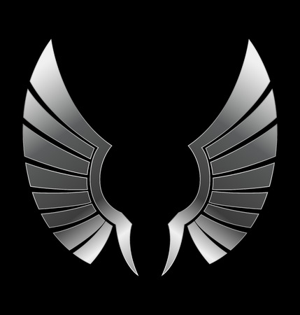 Illustration of a silver wingのイラスト素材