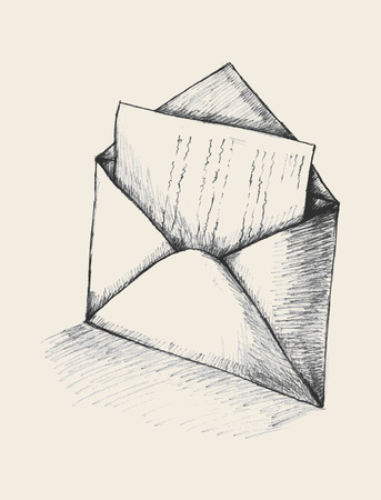 Sketch illustration of a letterのイラスト素材