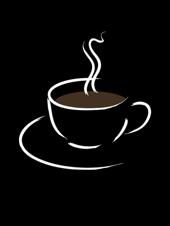 Simple sketch of a cup of coffeeのイラスト素材