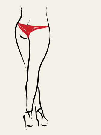 Simple graphic of a sexy woman legsの写真素材