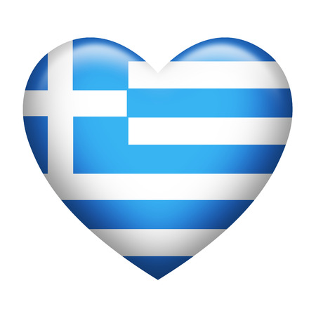 Heart shape of Greek insignia isolated on whiteの写真素材