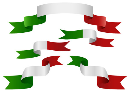 Set of Italy insignia in different shape of ribbonsのイラスト素材