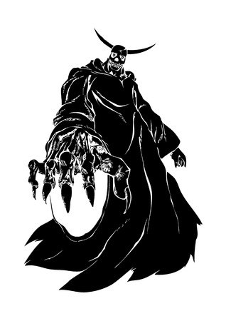 A demon or devil figure in carved style illustrationのイラスト素材