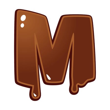 Chocolate melt font type letter Mのイラスト素材