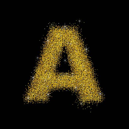 Gold dust font type letter Aのイラスト素材