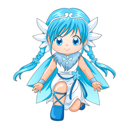 Chibi style illustration of a super-heroineのイラスト素材