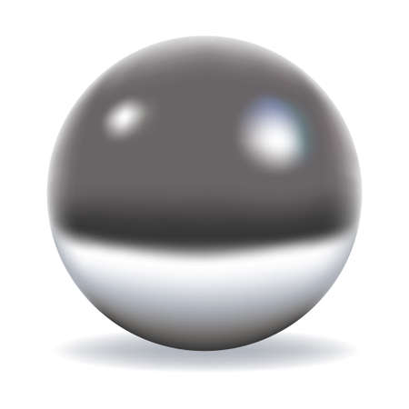 Chrome sphere isolated on whiteのイラスト素材