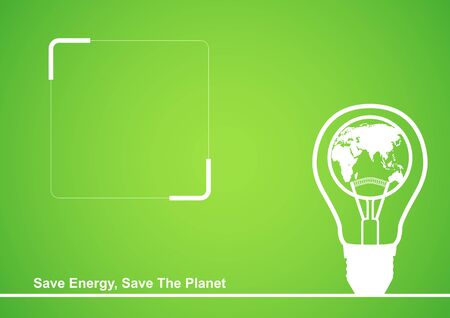 Line art illustration of a light bulb with earth globe in it, cover design template with copy spaceのイラスト素材