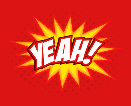 Yeah! comic splash bubble textのイラスト素材