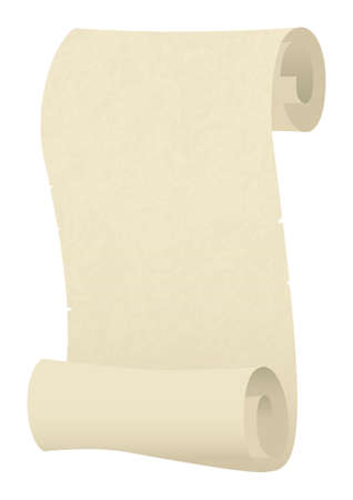 Vintage scroll paper isolated on white backgroundのイラスト素材