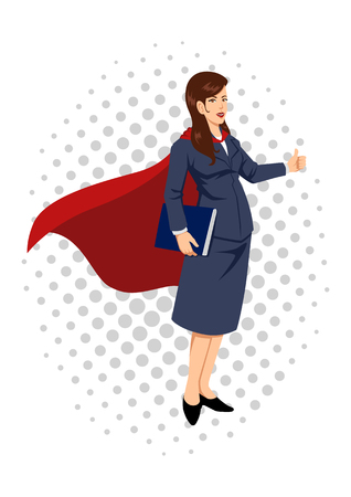 Cartoon illustration of a super businesswomanのイラスト素材