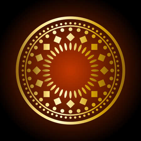 Beautiful gold ornament on dark backgroundのイラスト素材