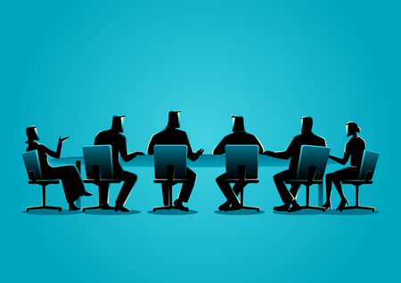 Business concept illustration of a business people having a meetingのイラスト素材