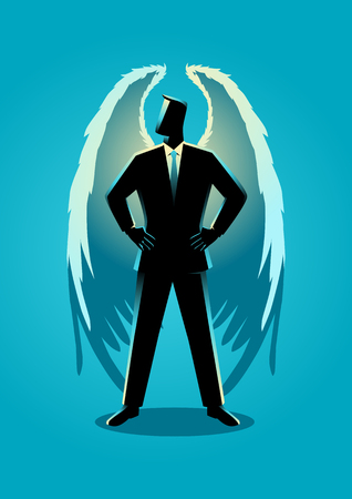 Business concept illustration of an angel as a businessmanのイラスト素材