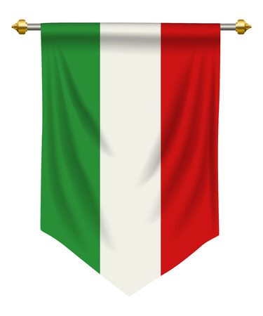 Italy flag or pennant isolated on whiteのイラスト素材