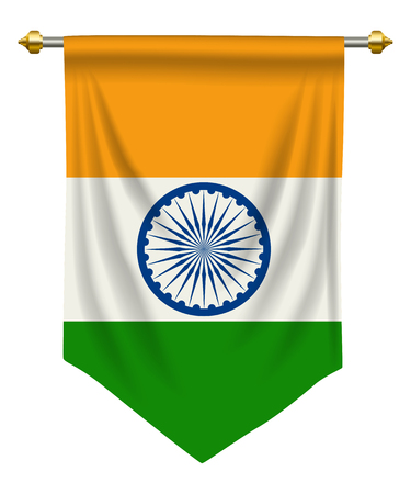 India flag or pennant isolated on white background.のイラスト素材