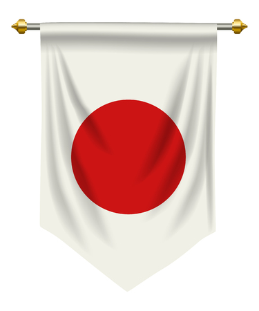 Japan flag or pennant isolated on whiteのイラスト素材