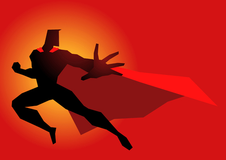 Simple graphic vector illustration of a superhero in action poseのイラスト素材