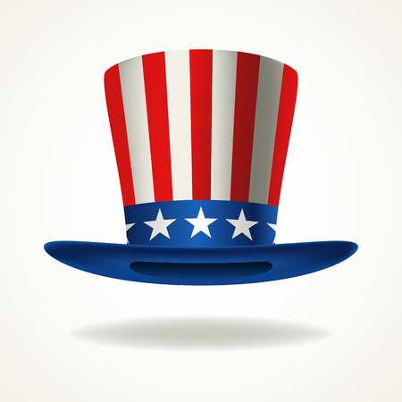American hat, Vector illustration of uncle Sam Hat for President's day, vote, presidential election themeのイラスト素材