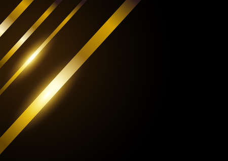 Golden lines abstract background, luxurious design template, vector illustration