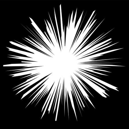 Monochrome vector illustration of comic explosion, comic blast isolated on blackのイラスト素材
