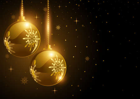 Decorative golden balls for Christmas theme and backgroundのイラスト素材
