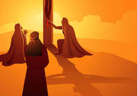 Biblical vector illustration series. Way of the Cross or Stations of the Cross, twelfth station....