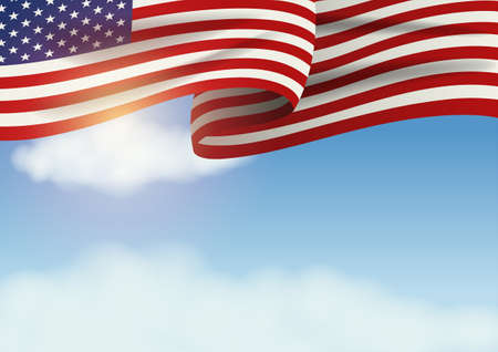 United States of America insignia on clouds, for United States Independence Day or National day greeting cardのイラスト素材