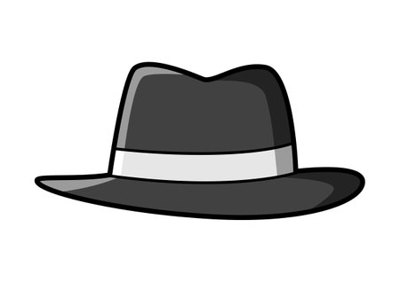 Cartoon vector illustration of fedora hat isolated on whiteのイラスト素材