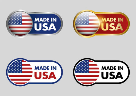 Made in USA icon set, in vector formatのイラスト素材