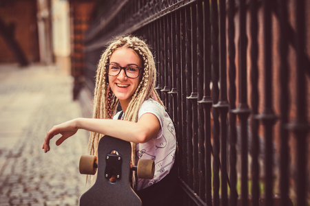 Young girl with dreadlocksの写真素材