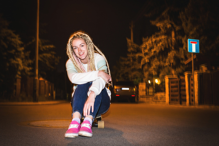 Young girl with dreadlocksの写真素材