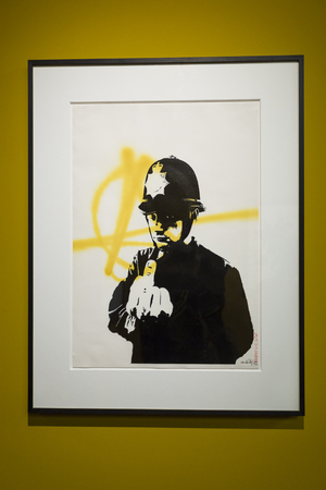 Amsterdam Nederland 23 July 2017: Moco Museum - Banksy Amsterdam Exhibitionのeditorial素材