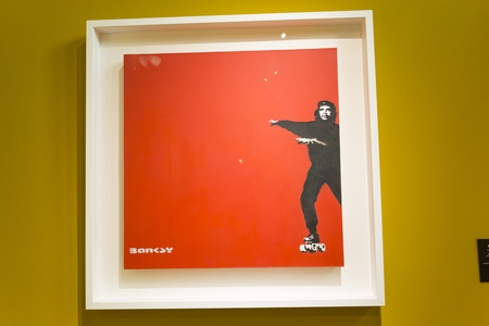 Amsterdam Nederland 23 July 2017: Moco Museum - Banksy Amsterdam Exhibitionのeditorial素材